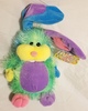 Fuzzy Rainbow Bunny 10in